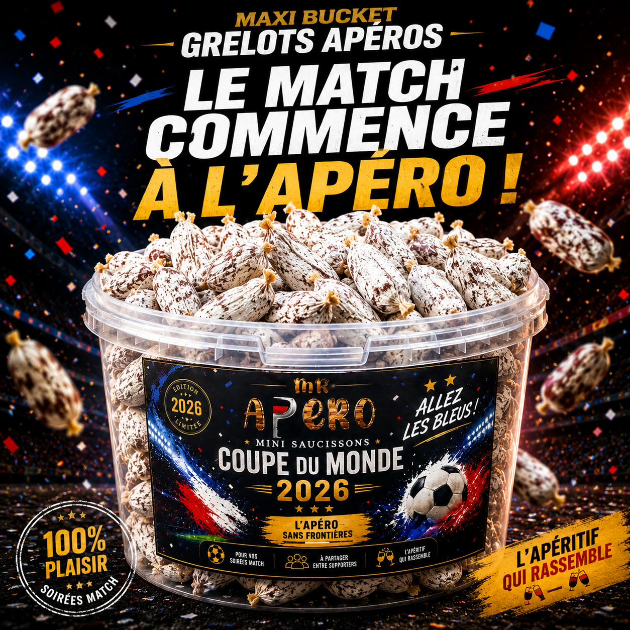 BUCKET GRELOTS NATURE 1,500KG SPÉCIAL COUPE DU MONDE